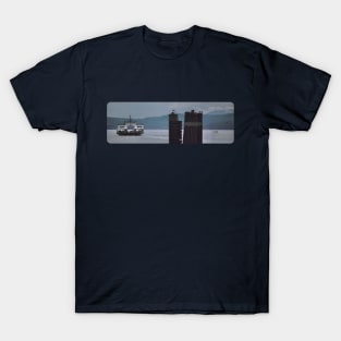 Ferry, Seagulls and Seaplane Scene, San Juan Islands, Pudget Sound, 1997 T-Shirt